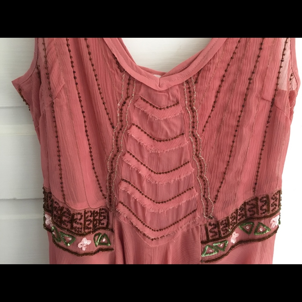 Free People Chiffon Pop Champagne Dress - Picture 2 of 4